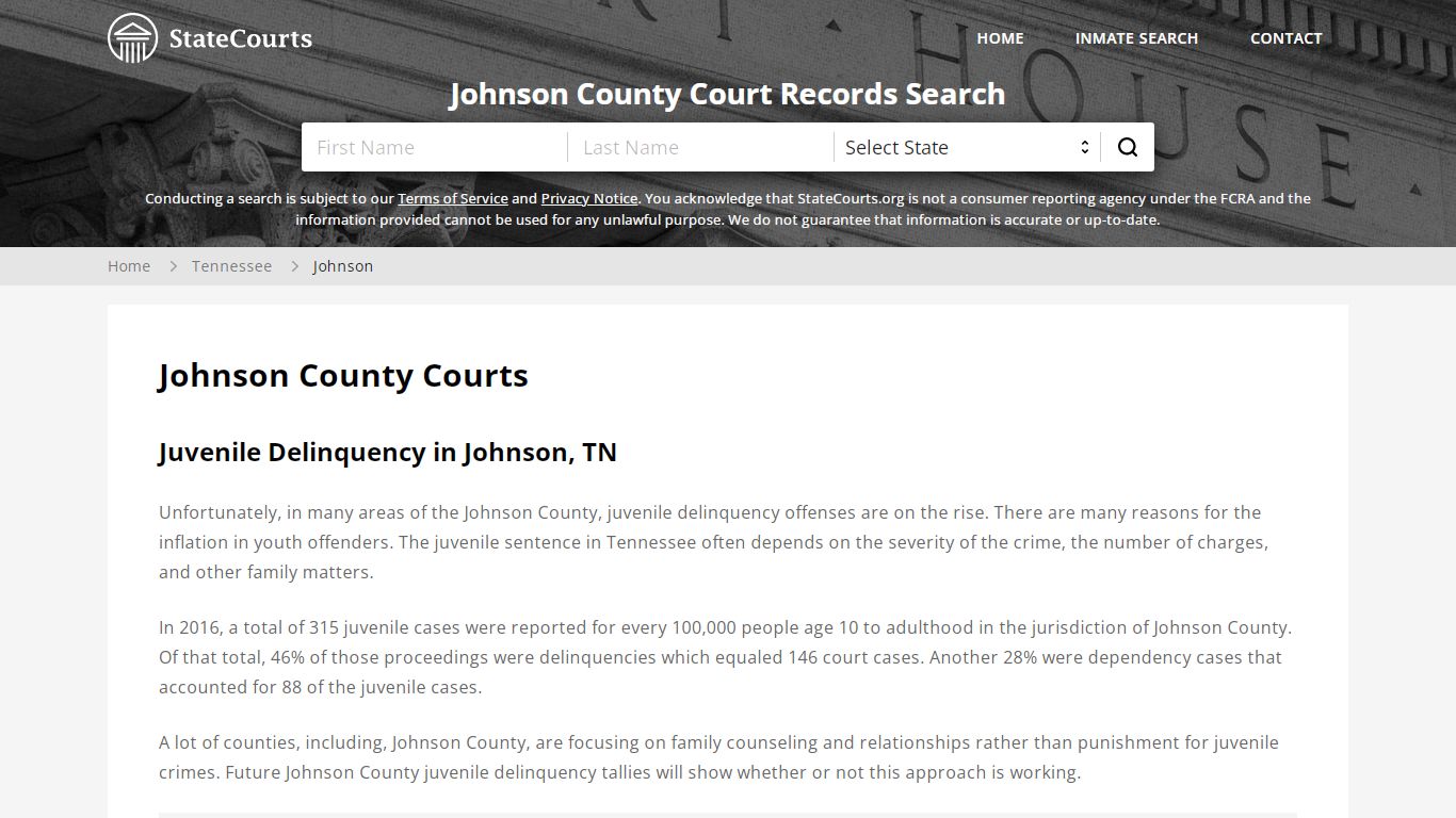 Johnson County, TN Courts - Records & Cases - StateCourts