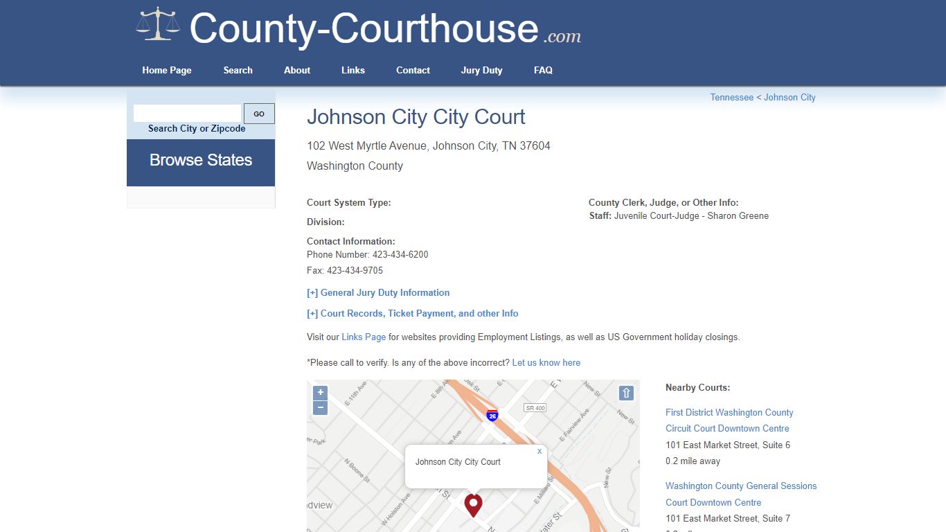 Johnson City City Court in Johnson City, TN - Court Information